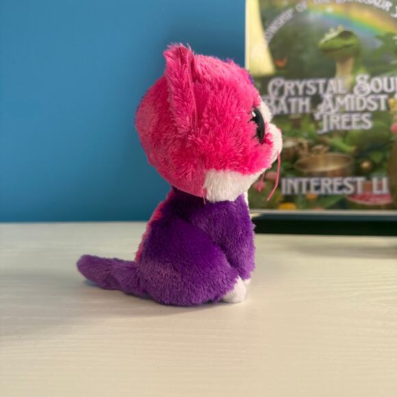 Ty Beanie Boo Pellie 6” Pink Purple Cat Plush EUC Stuffed Animal Toy - Picture 2 of 5